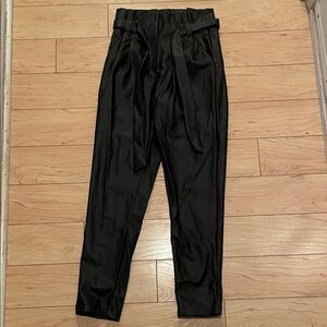 Revamped Black High-Waisted Belted Pants